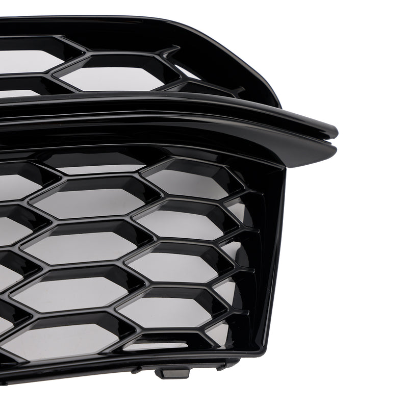 2PCS Front Fog Lamp Black Grille Grill Fit AUDI A5 S-Line S5 2013-2016