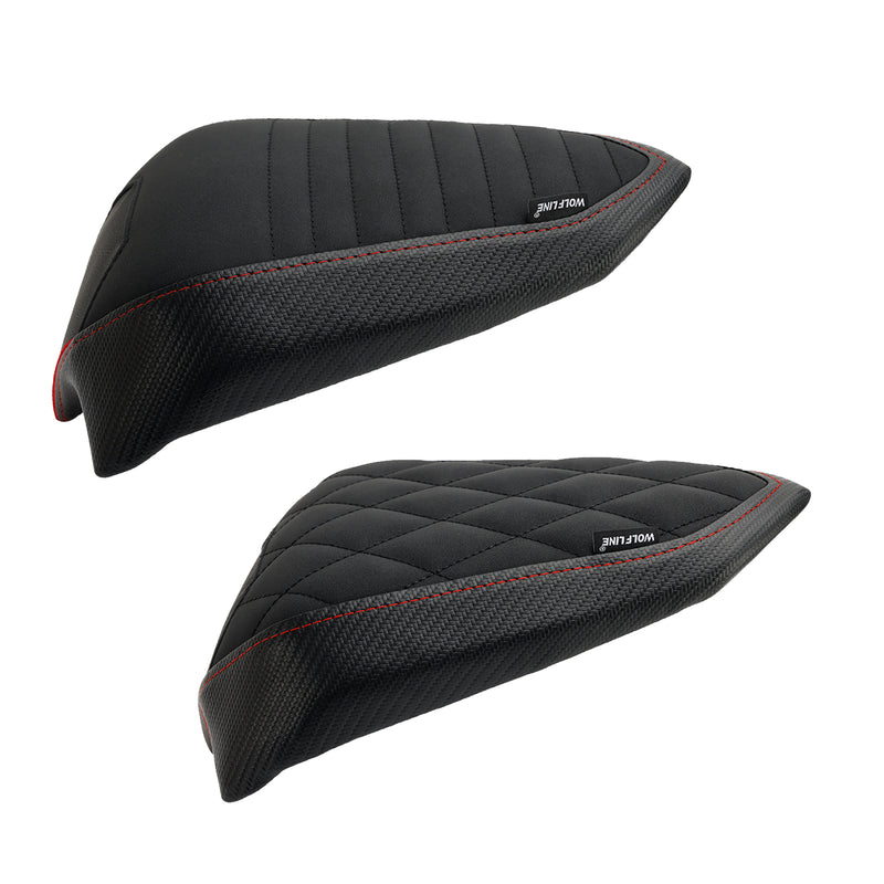 Rear Seat Passenger Cushion Flat Pu Fit For DU Streetfighter V2 2022-2023 grid carbon