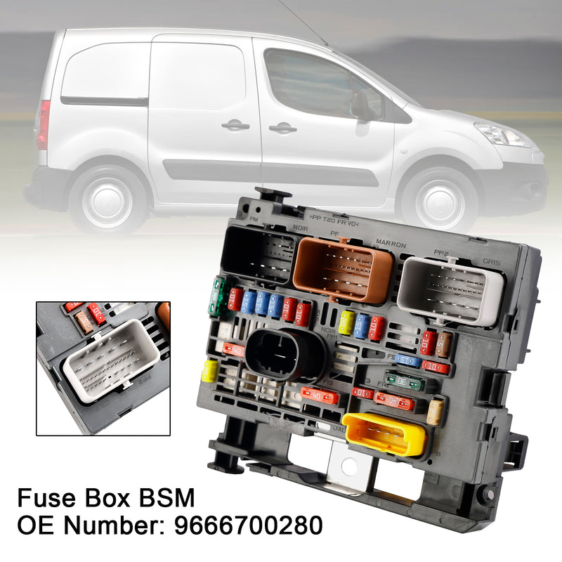 Fuse Box BSM 9666700280 For Citroen Berlingo C4 C8 Peugeot Partner 307 2007-