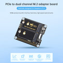 Raspberry Pi 5th Generation PCIe to Dual-Channel M.2 Hard Drive Expansion Board