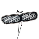 2021-2024 Fit BMW 5 Series G30 G38 Diamond Front Kidney Grill Grille Black