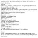 360 Degree Car Mount Phone Cellphone Holder Mount Black For Ford F150 2015+