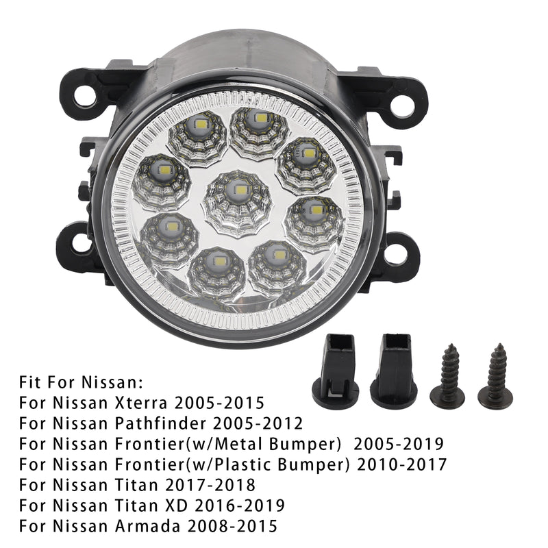 9 LED Daytime Running Fog Lights For Nissan Frontier 2005-2019 84501AJ00A