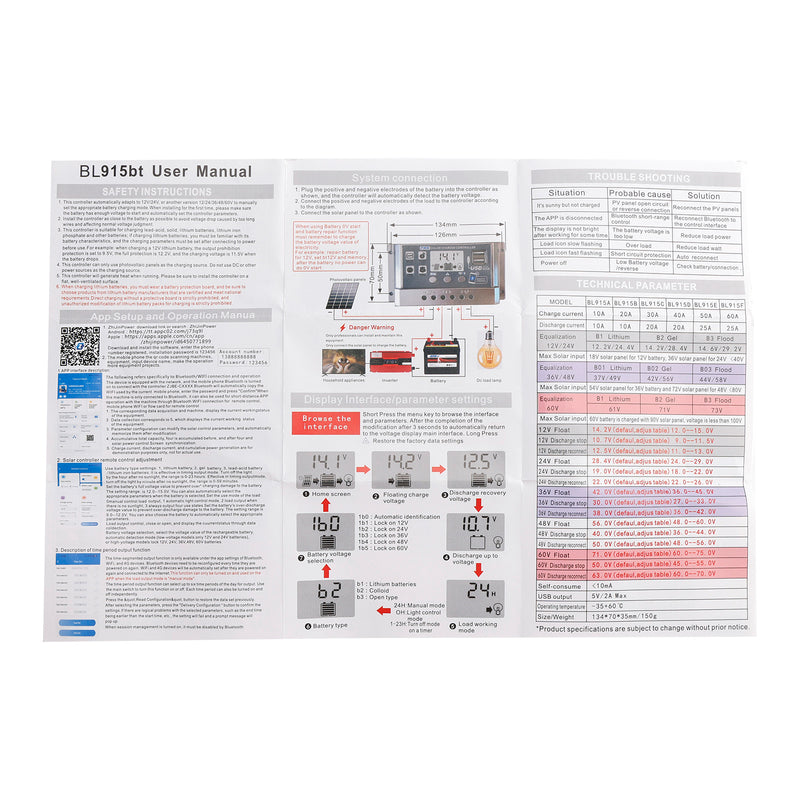 10A-60A PWM Solar Controller Display Current Solar Street Light Control 0V Start