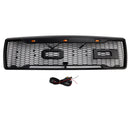 Matte Black Front Honeycomb Bumper Grille Grill Fit Ford F150 1992-1996 W/ Led