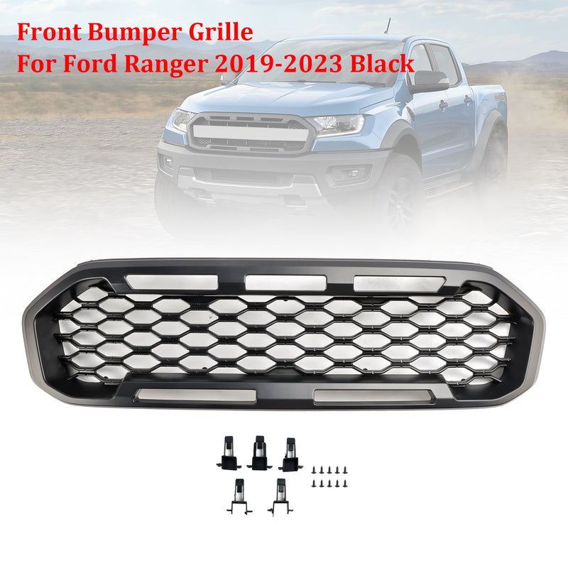 Front Bumper Grill Grille Fit Ford Ranger T8 2019-2023 Black