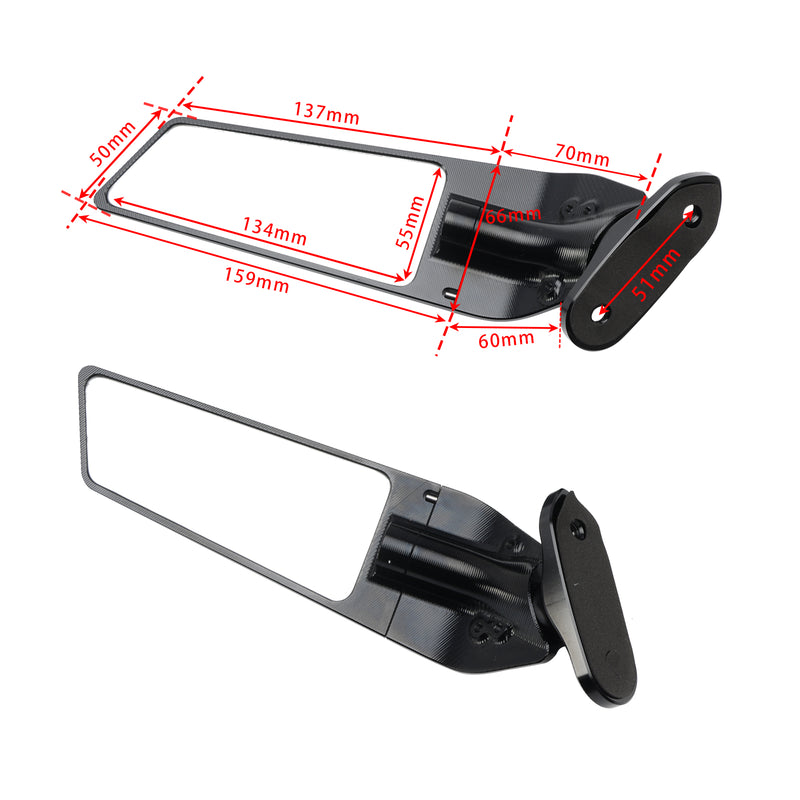 Yamaha YZF R3 / YZF R25 / 2019 - 2023 CNC ALU Rearview Winglet Mirrors