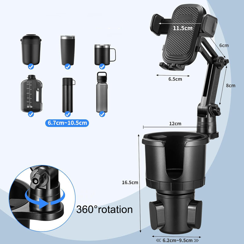 Smartphone Holder, Drink Holder, For Smartphones, Cars, 2-in-1 Cup Holder