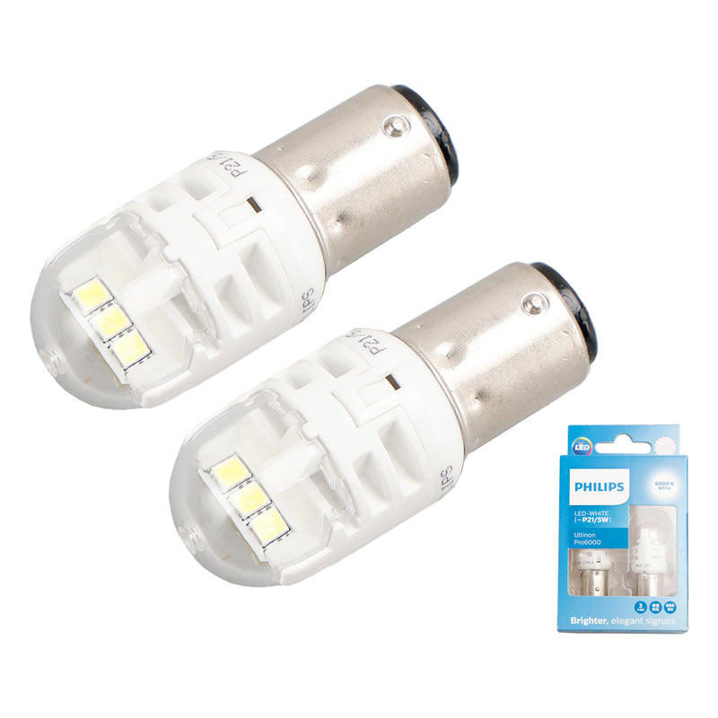 For Philips 11499CU60X2 Ultinon Pro6000 LED-WHITE P21/5W 6000K 250/50lm