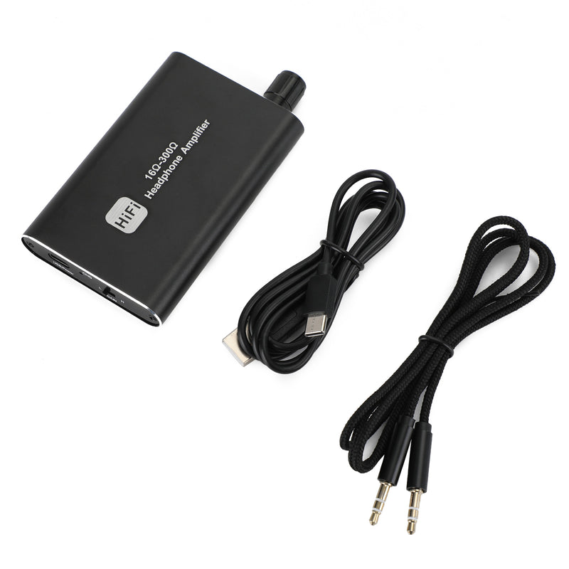 Mini HIFI Headphone Amplifier 3.5mm Portable AUX Audio w/ USB Cable Earphone AMP