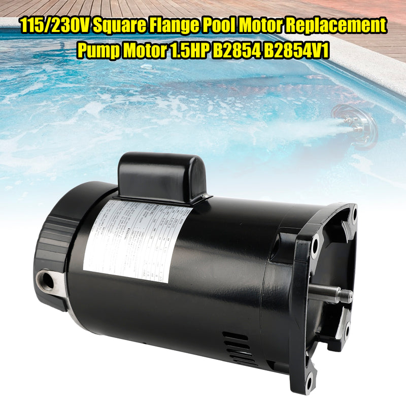 115/230V Square Flange Pool Motor Replacement Pump Motor 1.5HP B2854 B2854V1