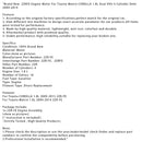 New  2ZRFE Engine Motor For Toyota Matrix COROLLA 1.8L Dual VVti 4 Cylinder