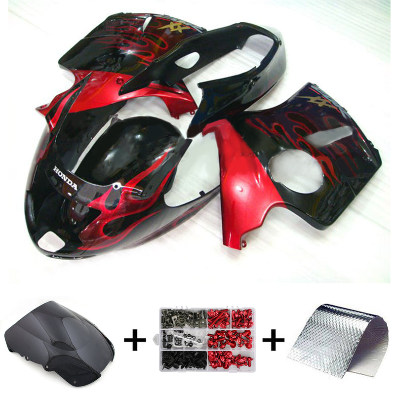 Amotopart Honda CBR1100XX SuperBlackBird 1996-2007 Fairing Kit Bodywork ABS