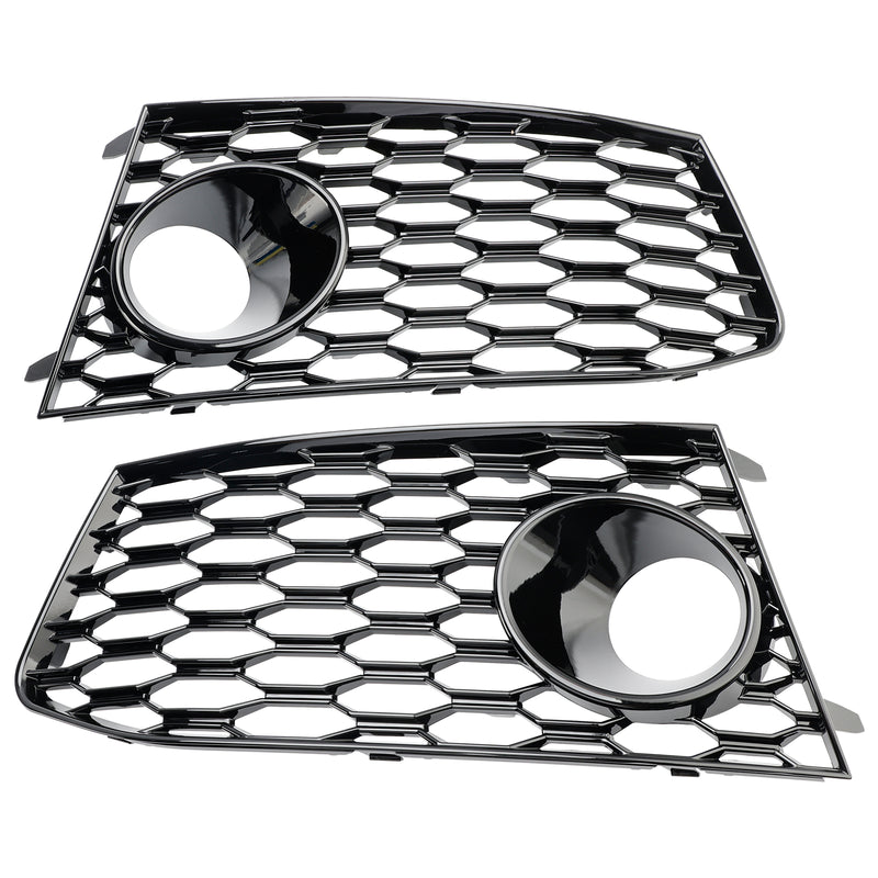 Pair Front Bumper Fog Light Lamp Frame Grille Covers Fit Audi RS7 2014-2018