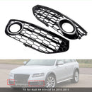 Front Bumper Honeycomb Fog Grille Cover For Audi A4 Allroad B8 2010-2015 Chrome