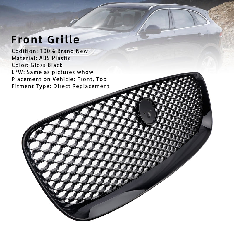 Gloss Black Front Bumper Grill Grille Fit JAGUAR F-PACE X761 2016-2020