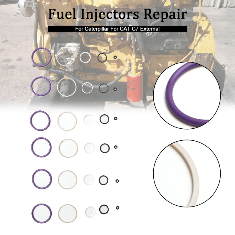 6PCS Fuel Injectors Seal O-Ring Kit Fit Caterpillar C7 Fit CAT C7 Internal