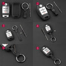 Leather Silicone Car Key Case Cover With Buckle For Kia