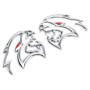2x Hellcat Fender Side Emblem Badge Decal for SRT Hellcat Silver