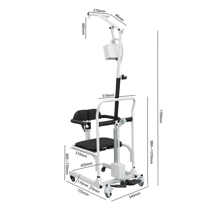 Electric Transfer Chair Patient Lift (4 in 1) for Home  180° Split Seat 330 lbs Load-Bearing for Elderly Disabled Handicapped  Full Body Sling Portable