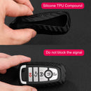 Leather Silicone Car Key Case Cover With Buckle For Ford Smart