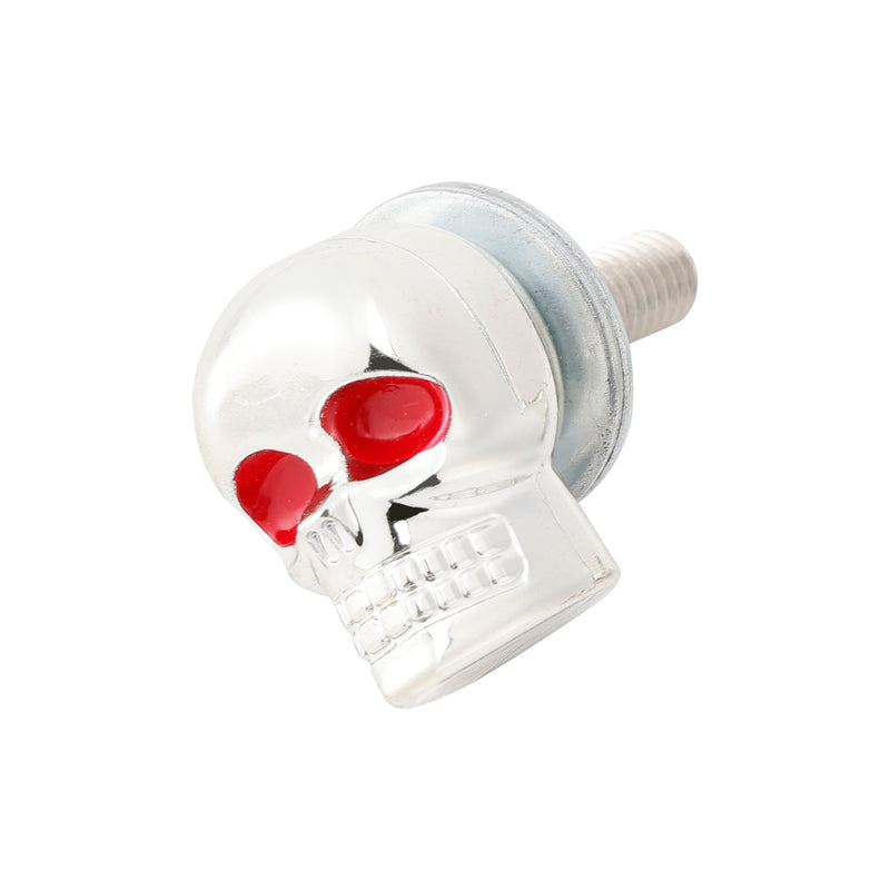 M6 Plastic Custom Head Skull License Plate Frame Screws Bolts Hardware Silver X2