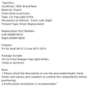 2X Car Front Bumper Fog Light Grilles For Audi A6 C7 S-Line 2012-2014