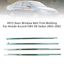 4PCS Door Window Belt Trim Molding For Honda Accord CM5 4D Sedan 2003-2005