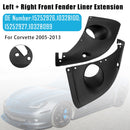 2005-2013 Chevy Corvette Left + Right Front Fender Liner Extension 15252926 15252927