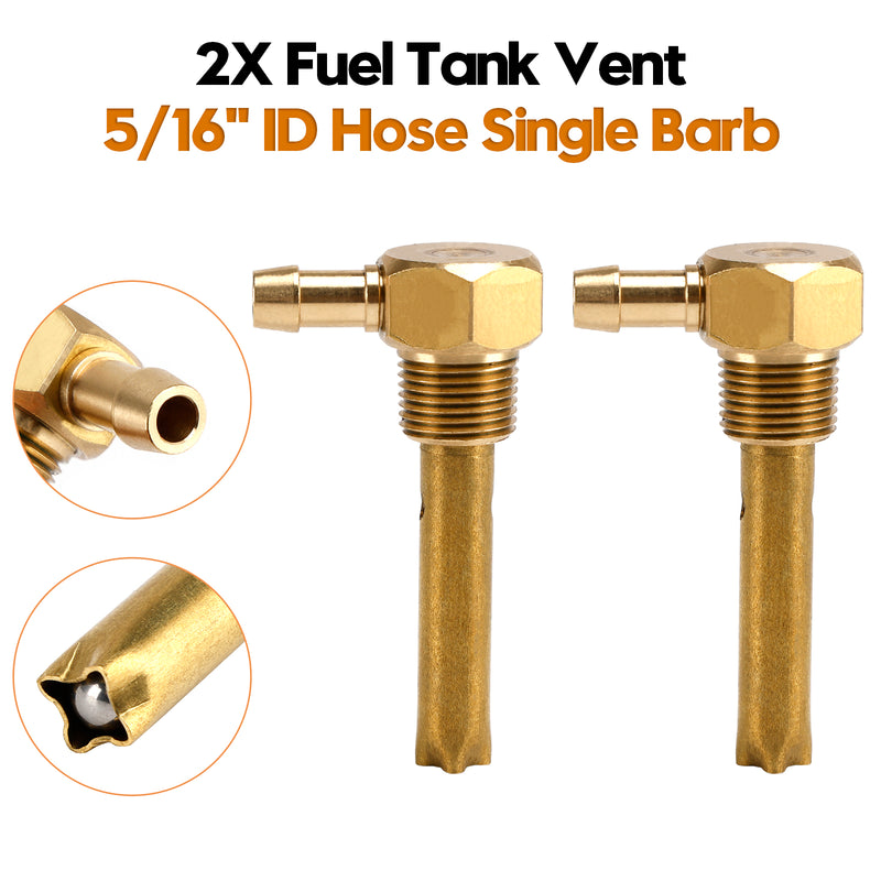 2x 5/16" ID Hose Fuel Tank Vent 3/8"-18NPTF Thread For small and large fuel tanks
