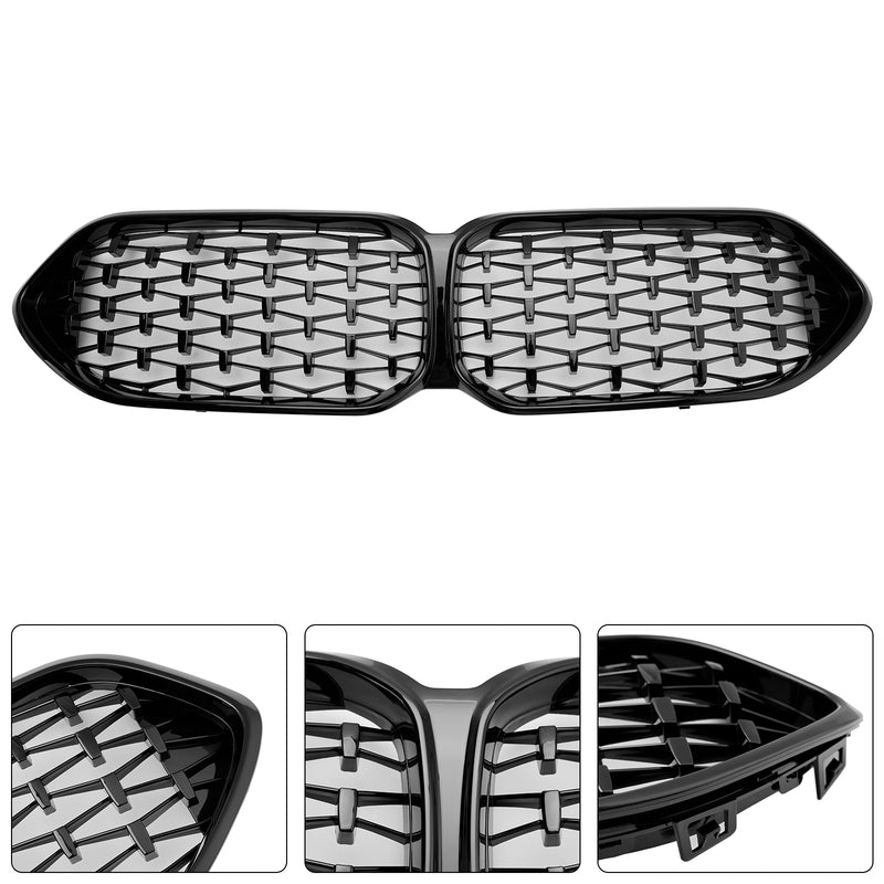 Gloss Black Front Grille Grill Fit BMW 2 Series F44 2020-2023 Coupe M Diamond