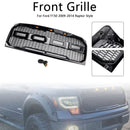 Gloss Black Raptor Style Front Bumper Grille Grill Fit Ford F150 2009-2014