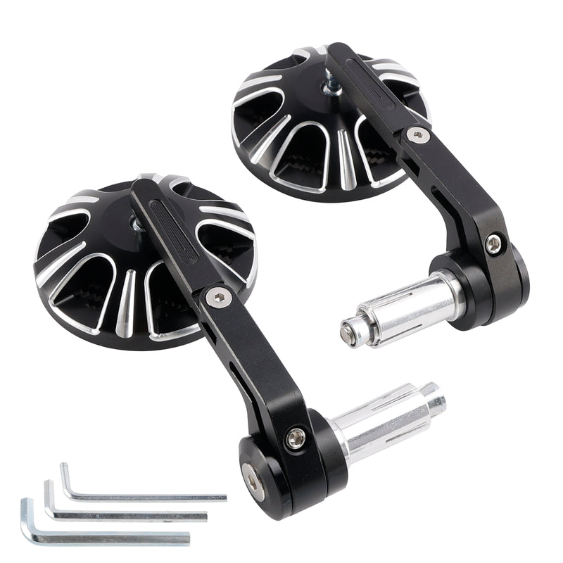 Billet Aluminum 22mm 25mm Round Bar End Mirror For Tracker Superbike Motorcycle