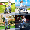 3-Speed Adjustable Up to 11 MPH Neon Lights 12.43-Mile Range Electric Scooter for Kids Ages 4-10 Electric Scooter with Seat for Kids