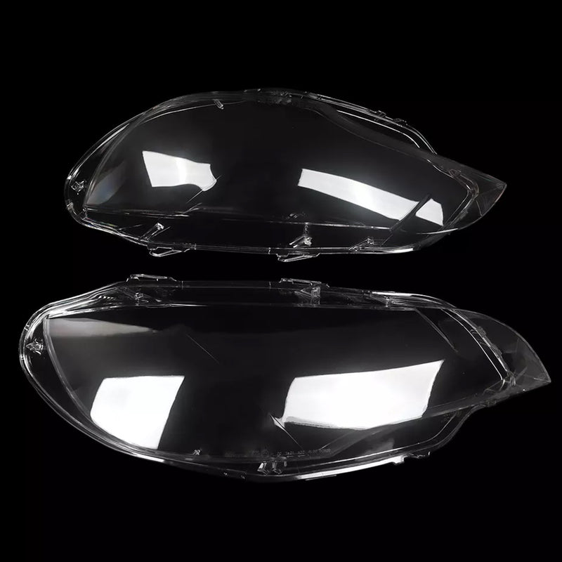 2PCS Clear Headlight Lens Cover Headlamp Left+Right For BMW E71 X6 2008-2014