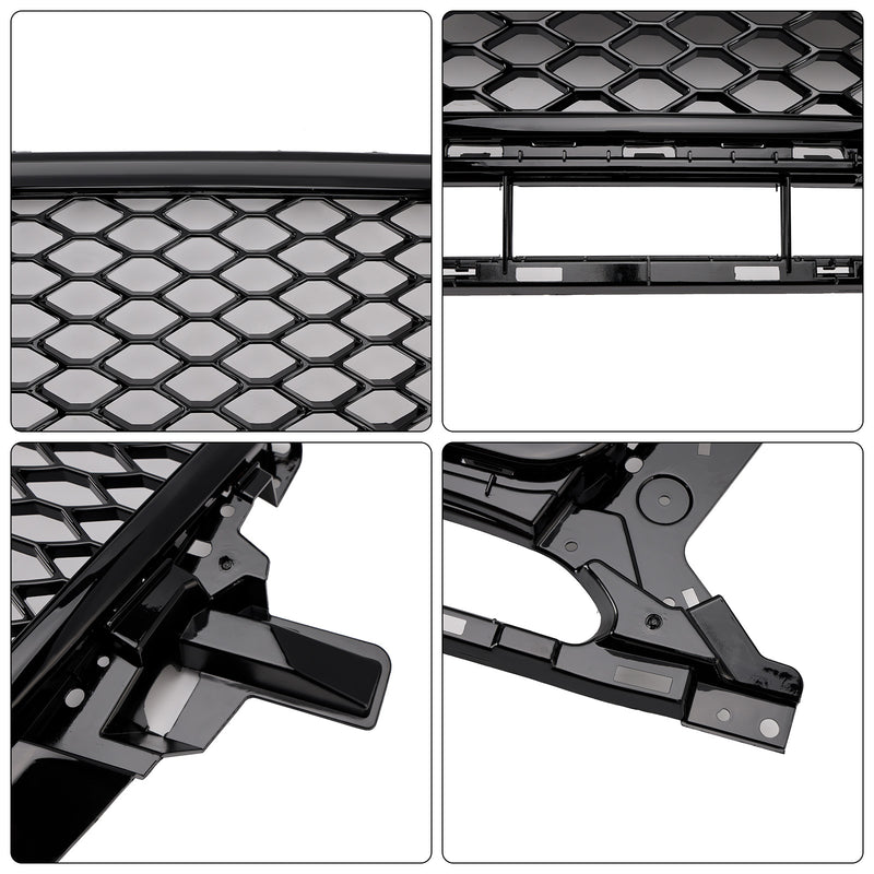 Gloss Black Front Honeycomb Bumper Grill Grille Fit Audi Q5 2013-2017