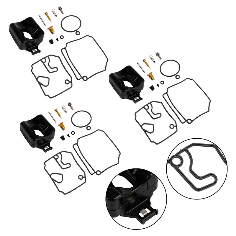 3X Carburetor Carb Rebuild Kit fit for Yamaha 2 Stroke 40HP 50HP Outboard Motor