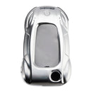 VW Polo Skoda Leather Alloy Zinc Car Key Silvery Case Cover