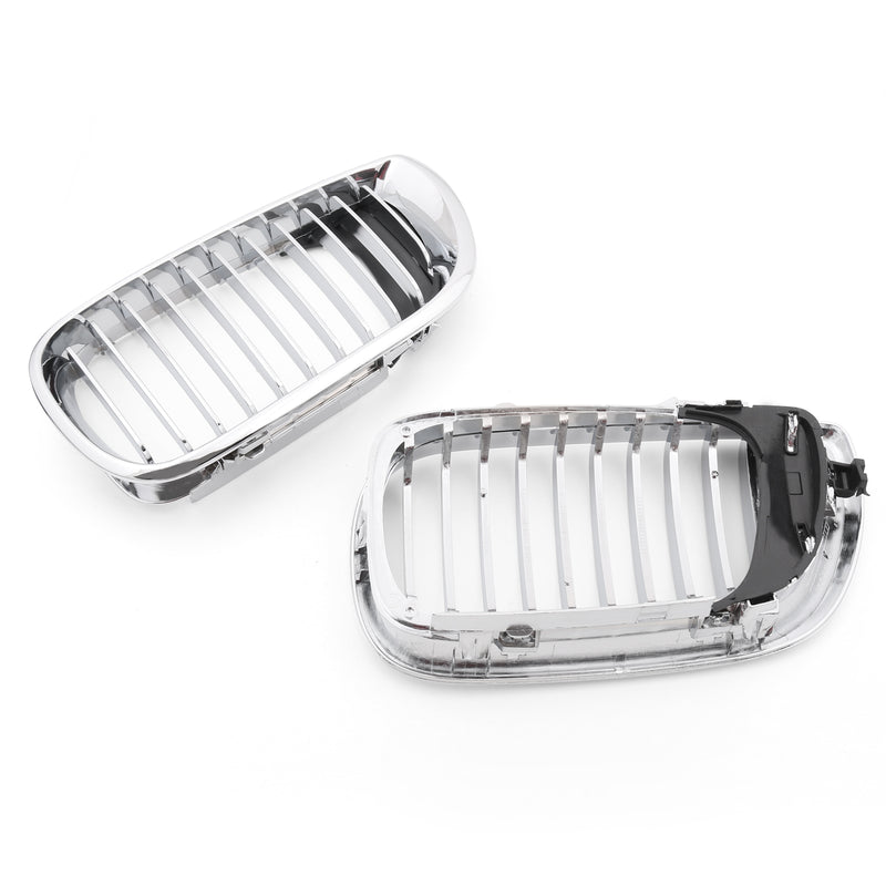 Front Kidney Hood Grille Grill For BMW E46 3 Series 4 Door 2002-2005 Chrome