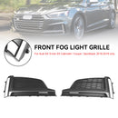 Audi A5 S-Line S5 2018-2019 2PCS Front Bumper Fog Light Grille Cover Trim