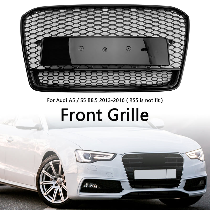 RS5 Style Honeycomb Front Bumper Grille Grill Fit Audi A5 S5 B8.5 2013-2016