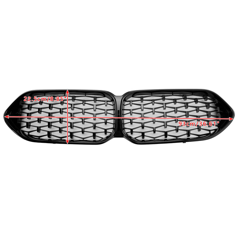 Gloss Black Front Grille Grill Fit BMW 2 Series F44 2020-2023 Coupe M Diamond