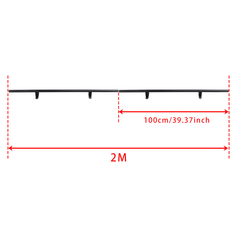6.6FT Round Tube Rolling Library Sliding Ladder Hardware Kit with Brake