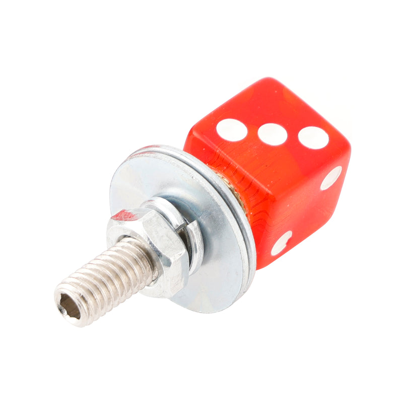 M6 Plastic Custom Head Dice License Plate Frame Screws Bolts Hardware Red X2