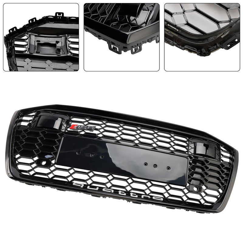 RS6 Style Honeycomb Mesh Front Grill Grille Fit Audi A6 S6 2019-2023 W/ACC
