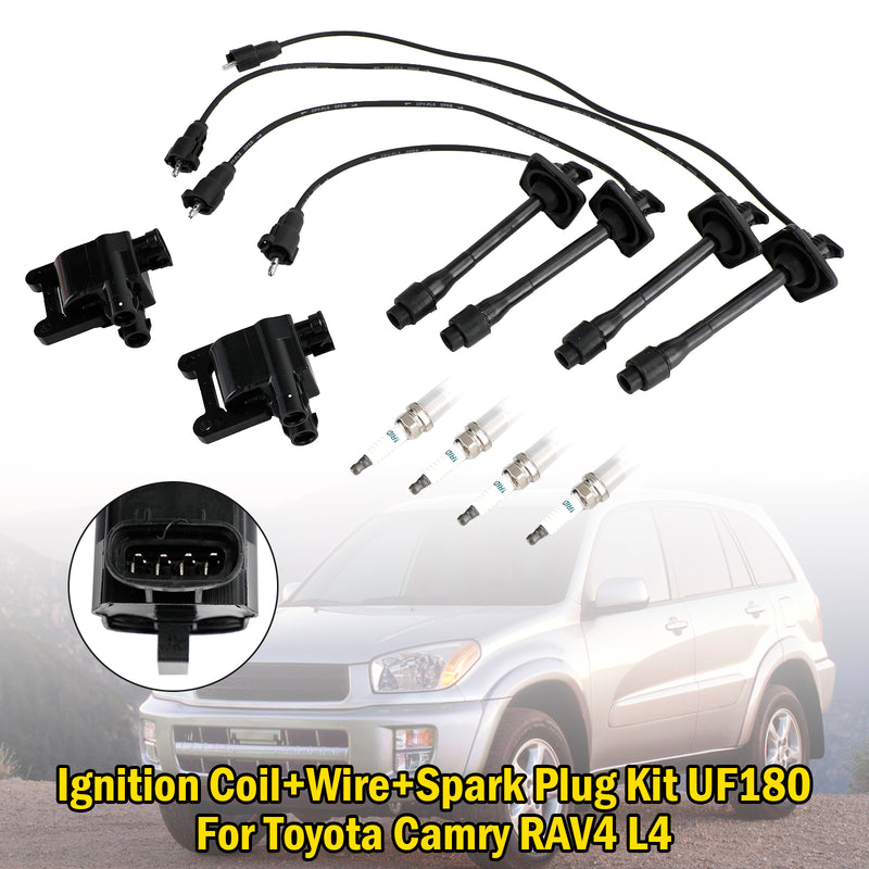 UF180 UF181 UF182 UF294 Ignition Coil+Wire+Spark Plug Kit For Toyota Camry RAV4 L4