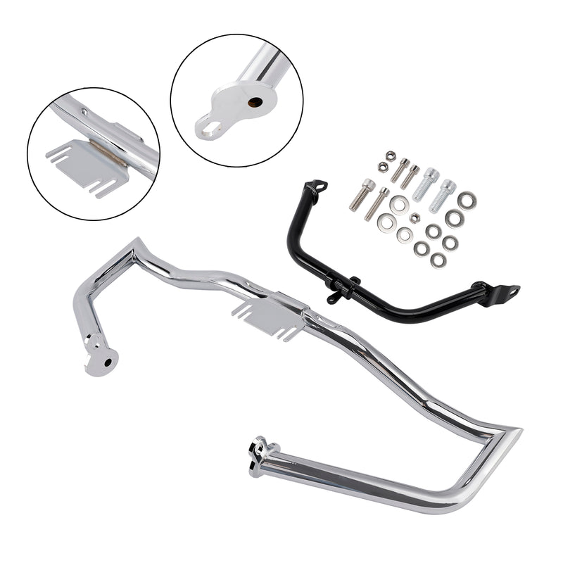 Kit Crash Bar Engine Bumper & Fairing Bracket Chrome Fits For Glide Flht Flhx