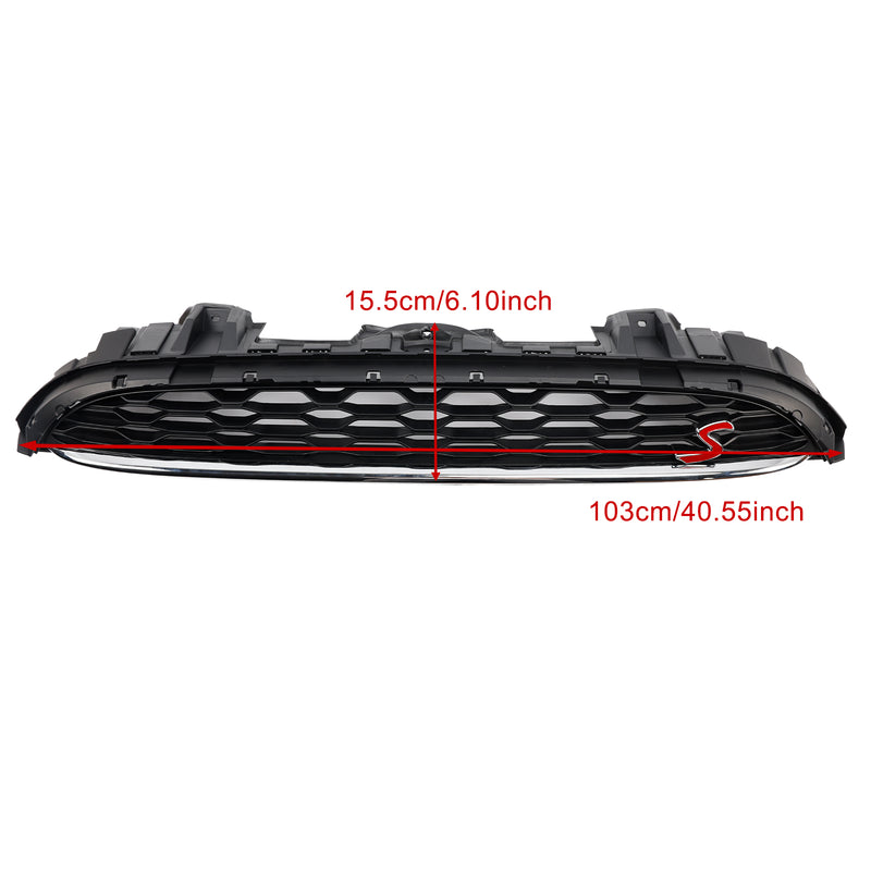 Black Front Mesh Grille Grill 51137335528 Fit Mini Cooper F55 F56 F57 2014-2021