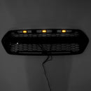 Gloss Black Front Bumper Grille Fit Ford Transit Custom Trail 2018-2023 W/ 3LED