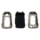 VW Polo Skoda Leather Alloy Zinc Car Key Gray Case Cover